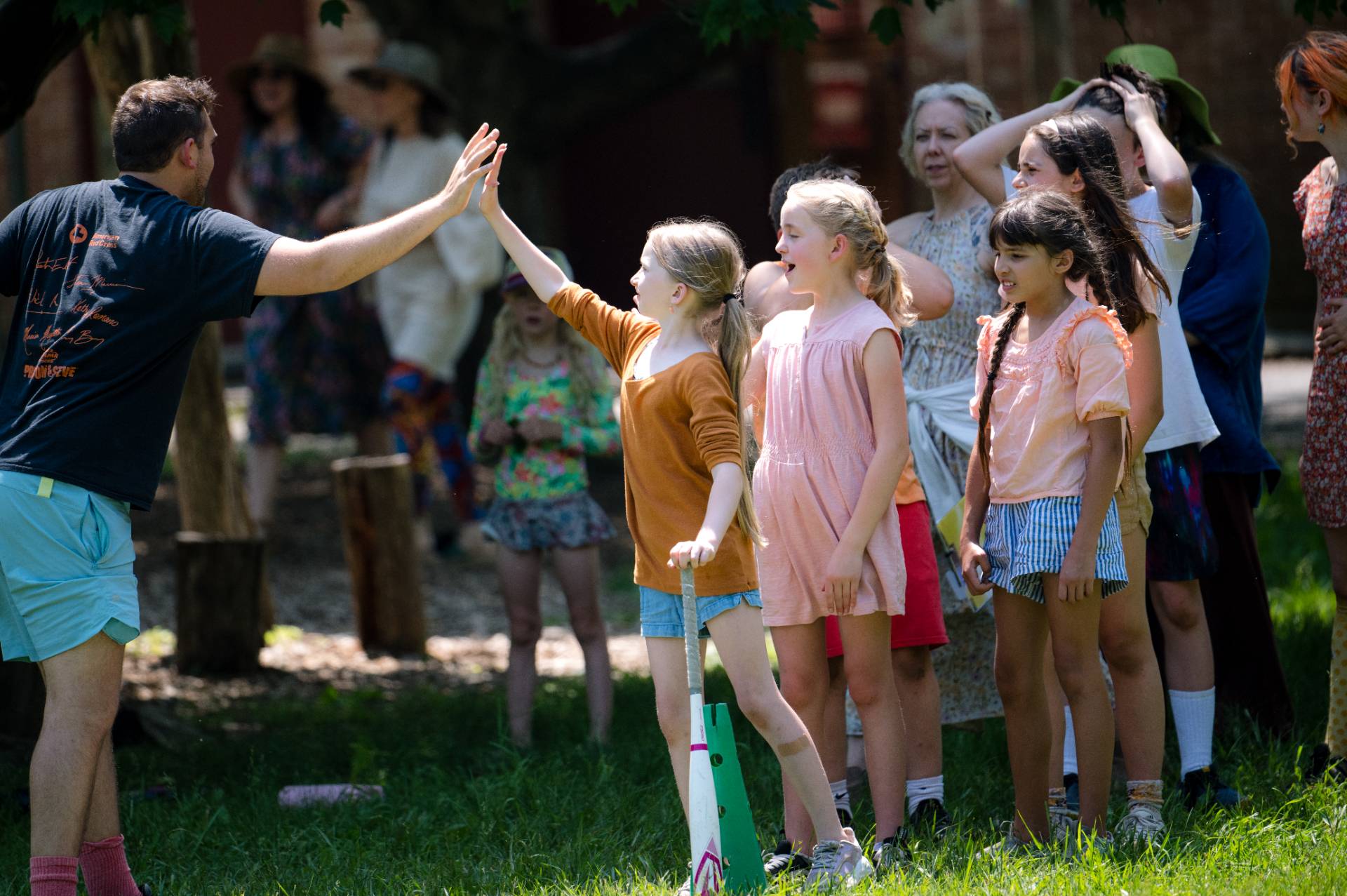 3rd and 4th grade students outside during field day