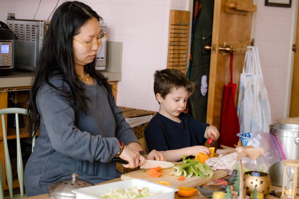 early childhood class cooking food