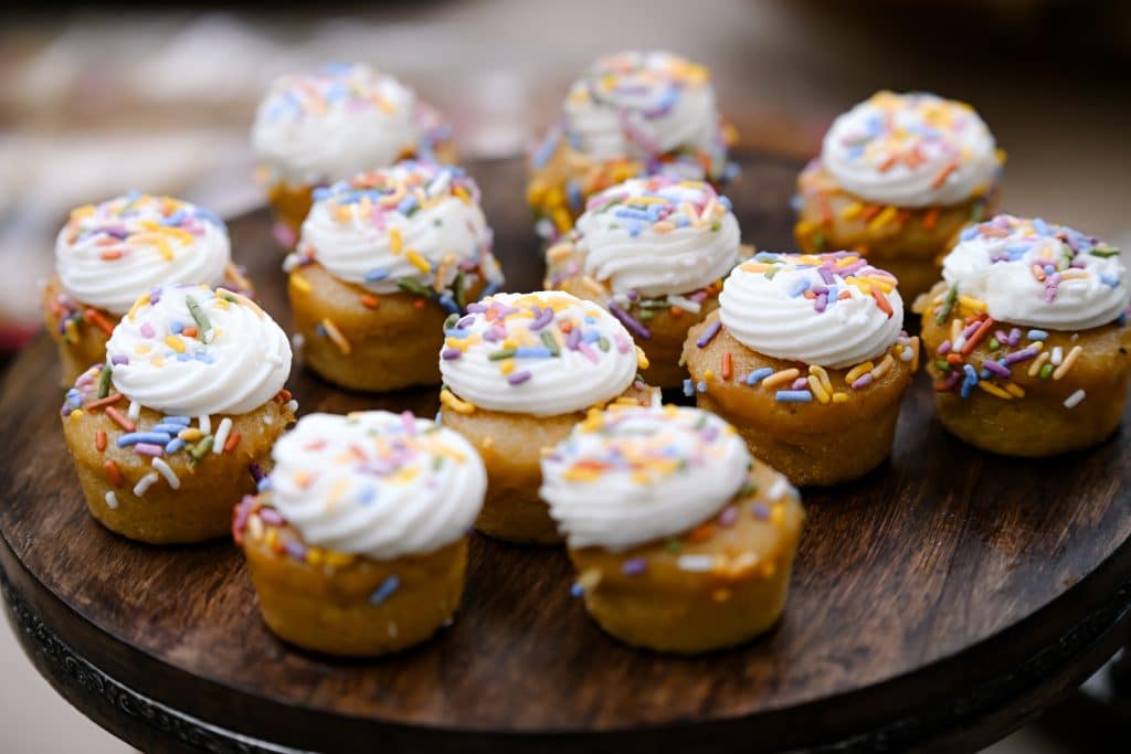 cupcakes on a tray for luch bake sale